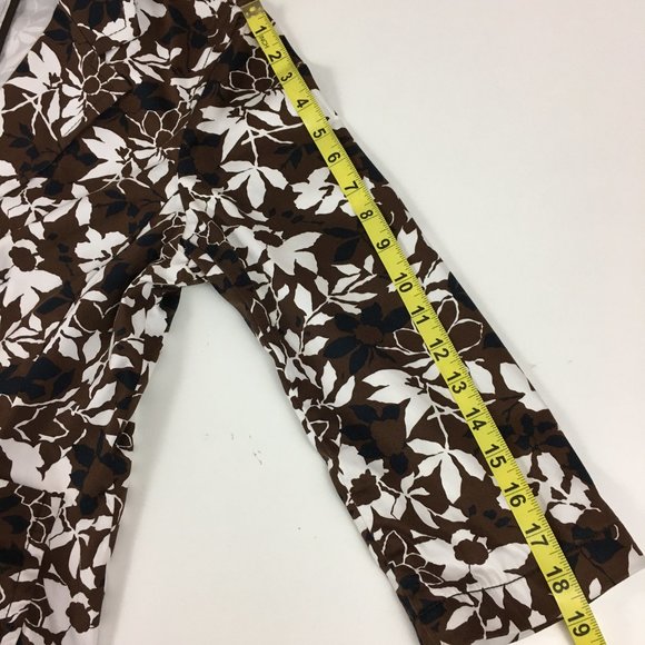 Liz Claiborne Floral Blazer 3/4 Sleeves Brown - Picture 13 of 13